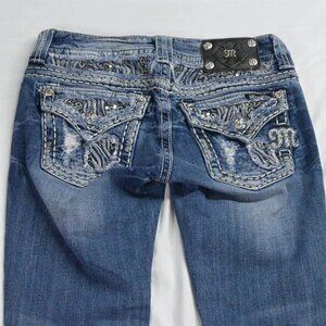 Miss Me 27 Cuffed Capri Light Bold Stitch Stretch Denim Jeans